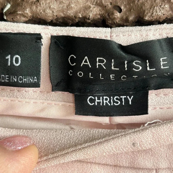 Carlisle Light Blush Pink Christy Side Zip Ankle Pants - Picture 3 of 5